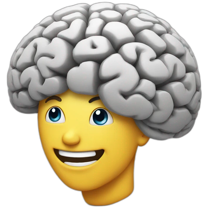 Brain smiling emoji