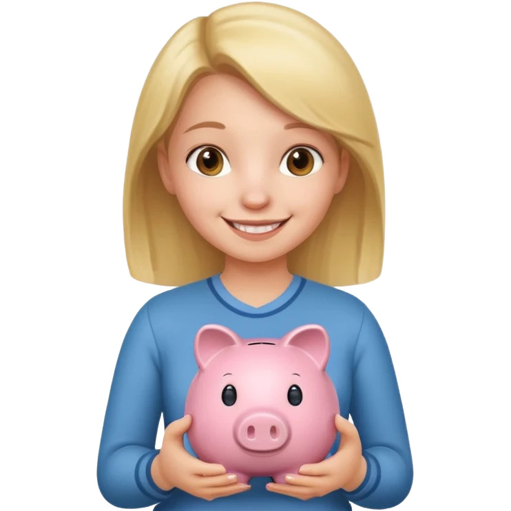 girl holding piggy emoji