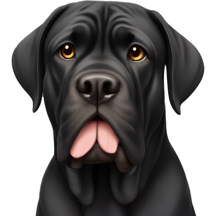 Black English mastiff with tan stripes on forehead emoji