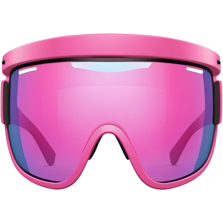 sporty pink shield visor sunglasses with chunky oversized frame, athletic design, sturdy thick appearance, one-piece lens emoji