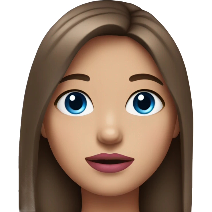 Girl with brown hair and blue eyes and pink lips emoji