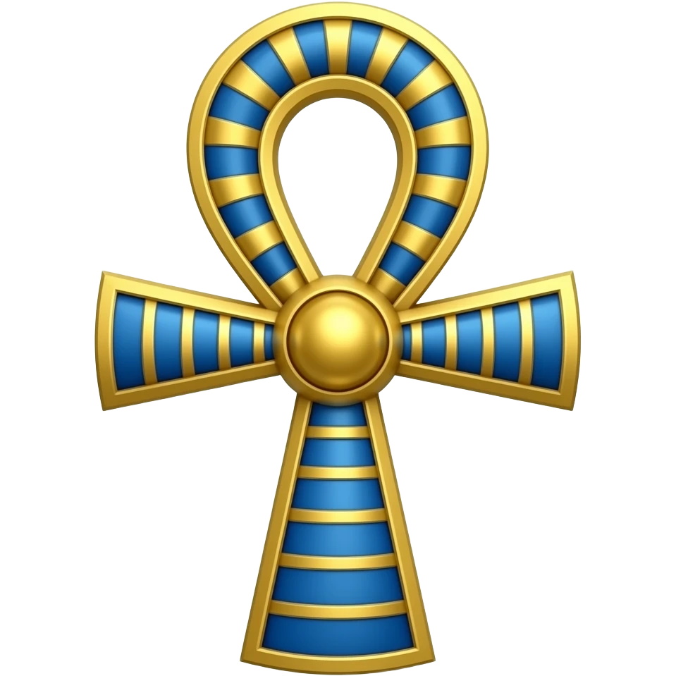 gold and blue egyptian ankh emoji