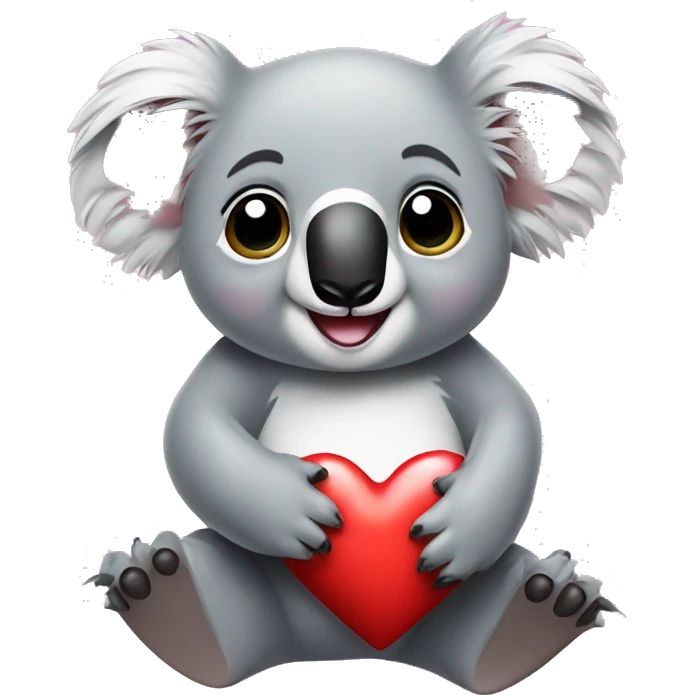 Koala bear with heart emoji