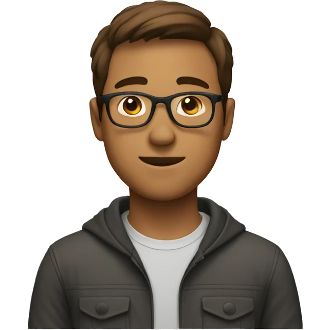 a guy with glasses, brown and short hair emoji