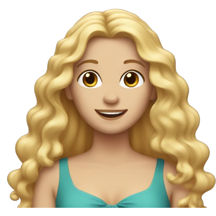White woman, long hair, blonde hair, wavy hair, birthday emoji