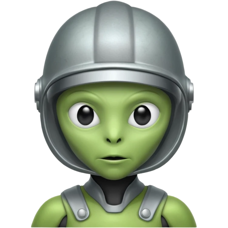 Green alien in silver helmet emoji