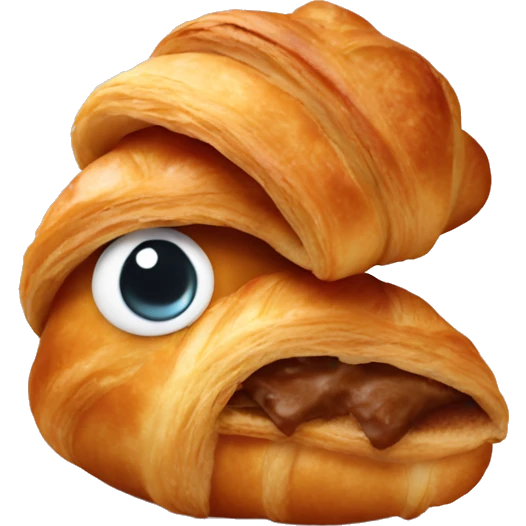 Croissant with eyes emoji