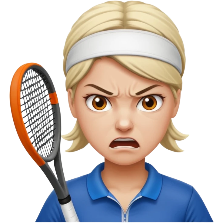 female tennis player angry emoji