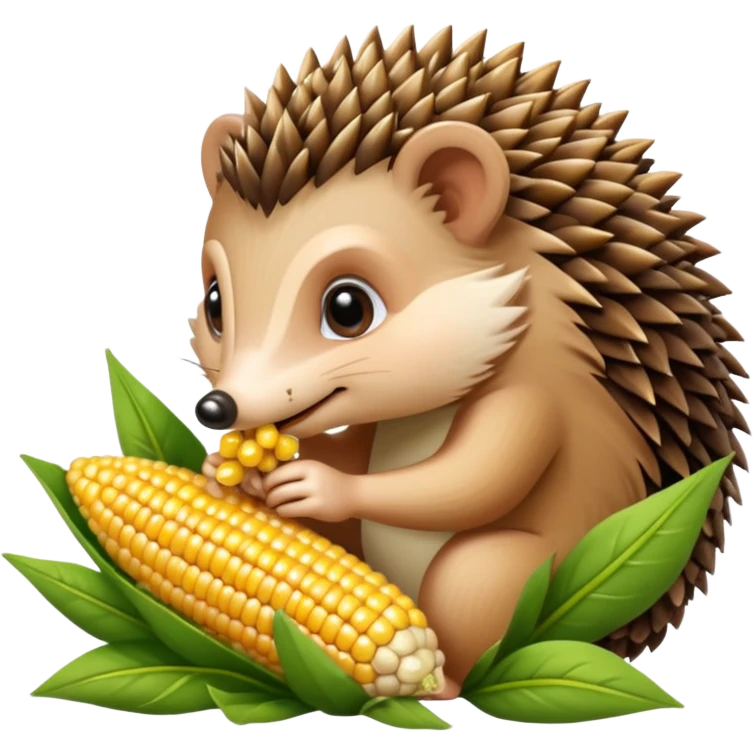 hedgehog eating corn emoji