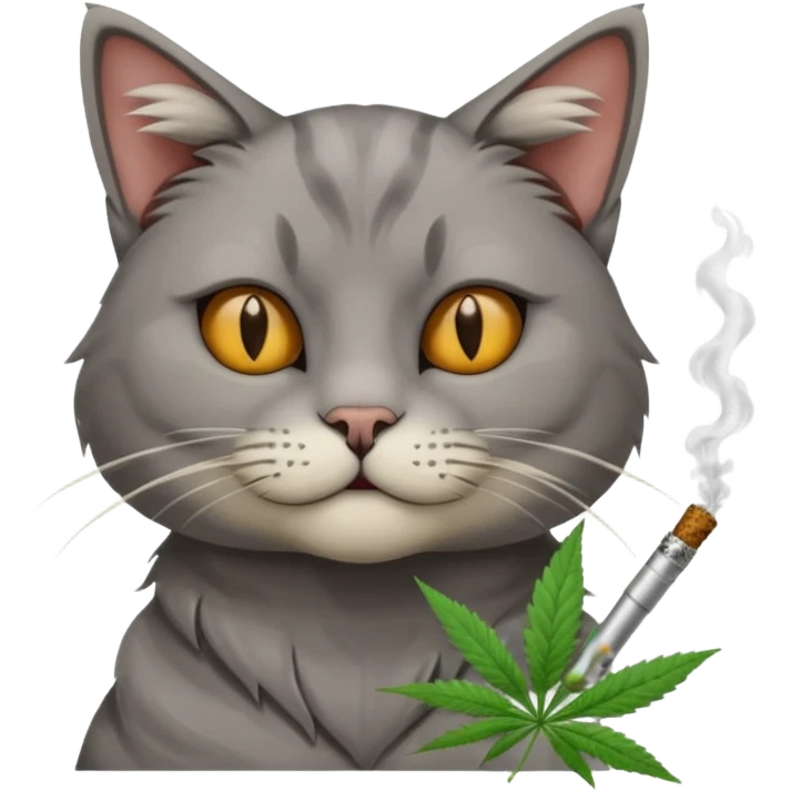 Un gato fumando un porro emoji