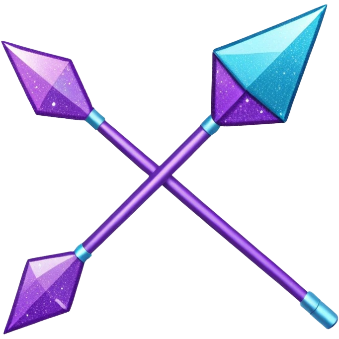 Glitter Roxo e Ciano Flecha emoji