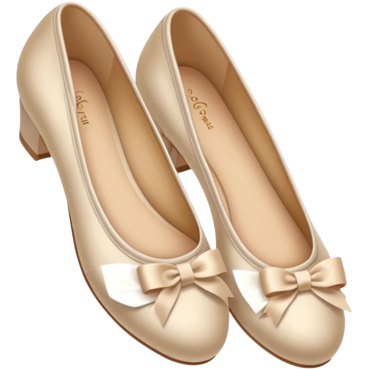 Beige realistic silk bow ballerina shoes emoji
