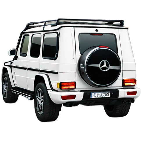White Mercedes gwagon back emoji