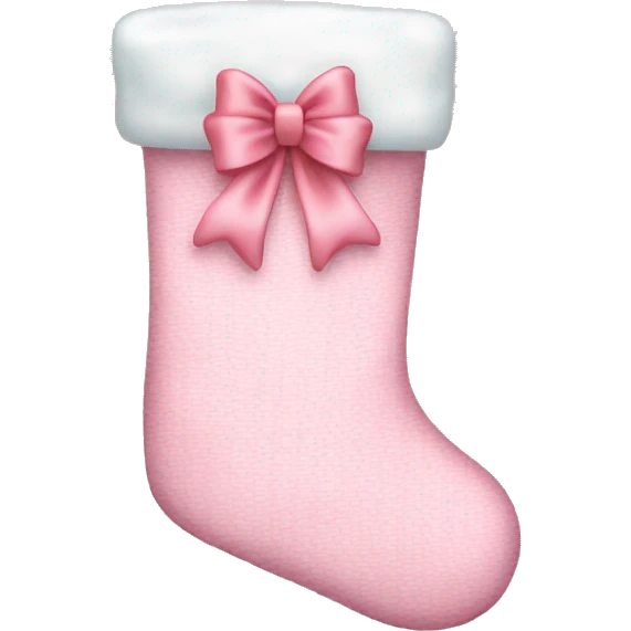  light pink Christmas stocking with bow emoji