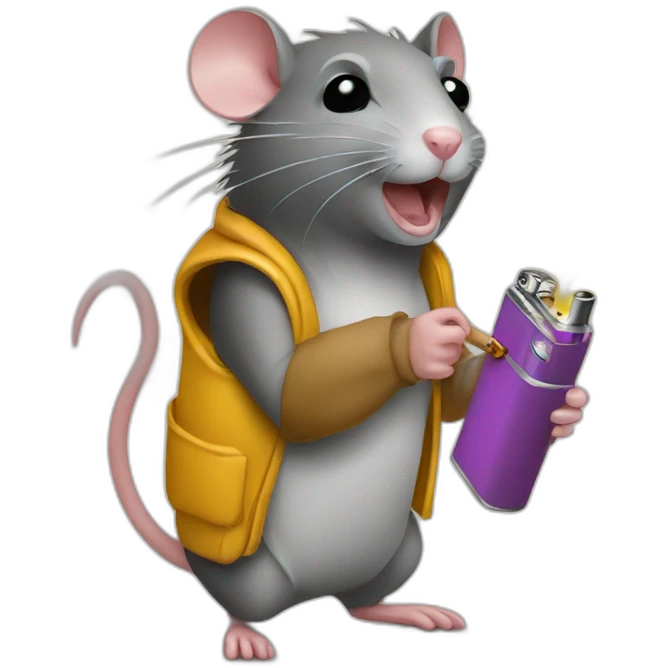 Rat stealing lighter emoji
