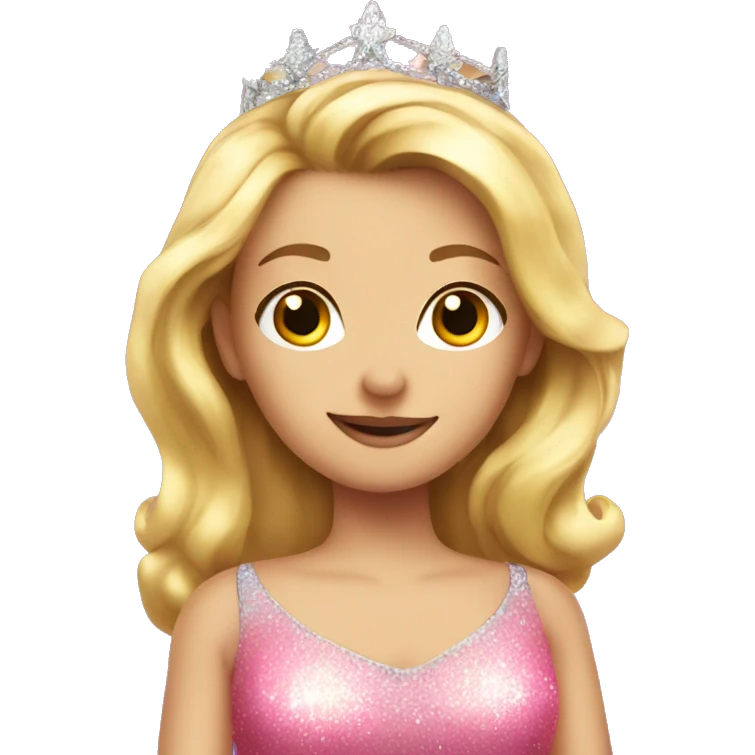 Blonde princess in pink sparkle dress  emoji