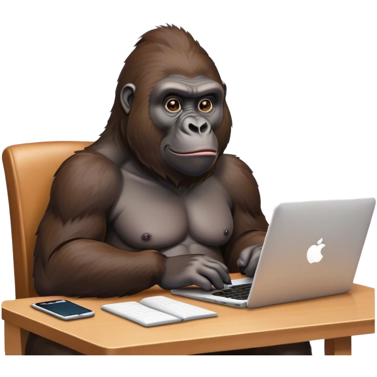 gorilla working from home emoji