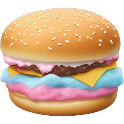 Cotton candy cheeseburger emoji