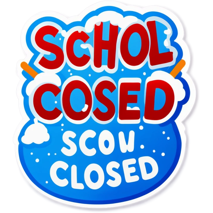 School closed snow emoji