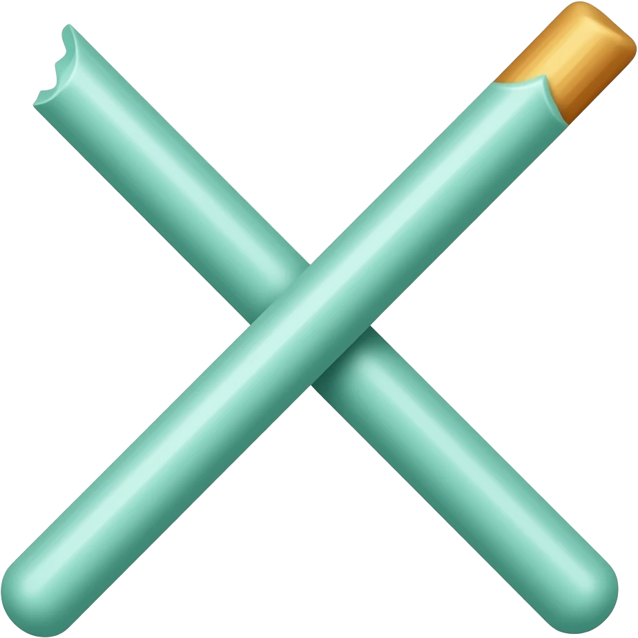 Mint one Pocky stick not biten not an x emoji