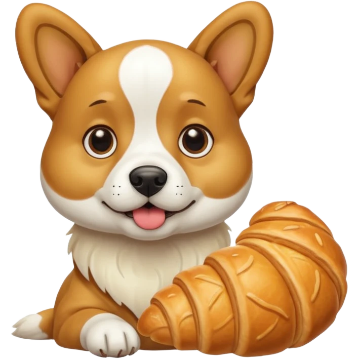 Dog with a crosiant  emoji
