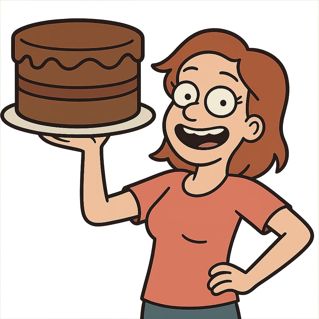 flat-toon style cake emoji