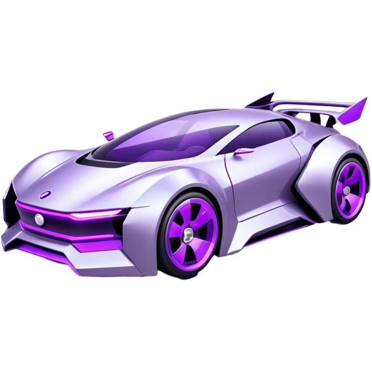 futuristic silver and purple cyberpunk car emoji
