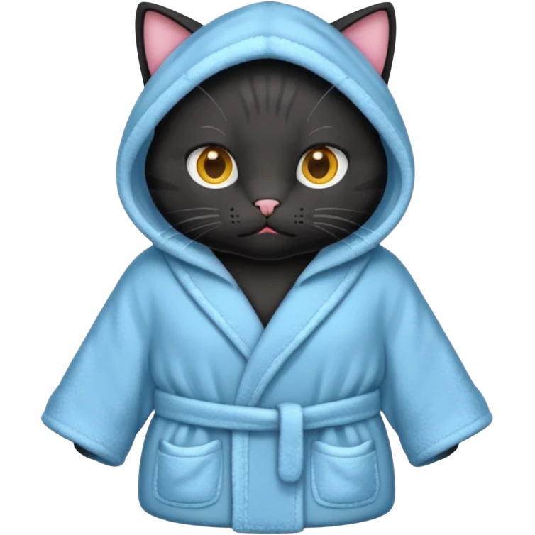 black ,cat with bathrope emoji