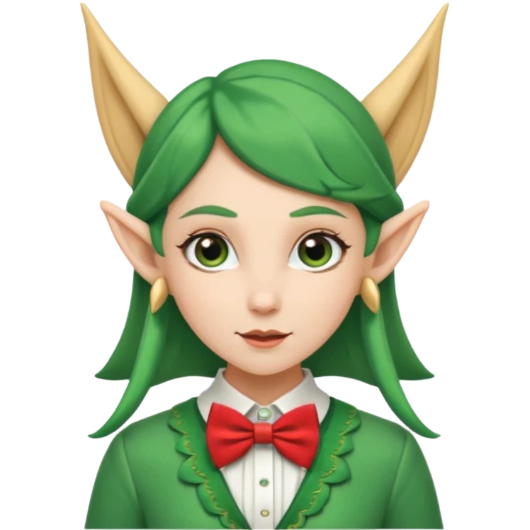 female elf with bow tie emoji