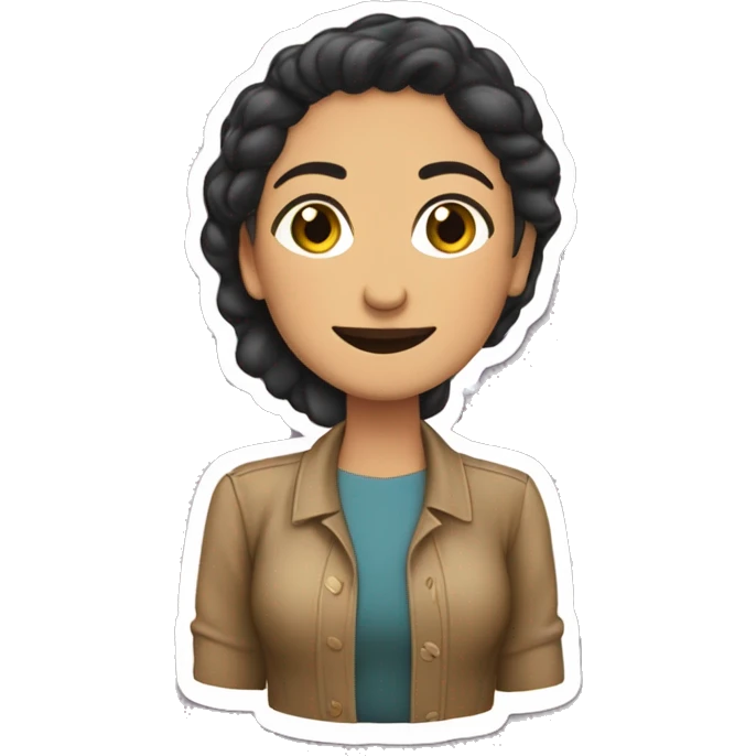 mujer linda pelirroja castaña varios stickers emoji