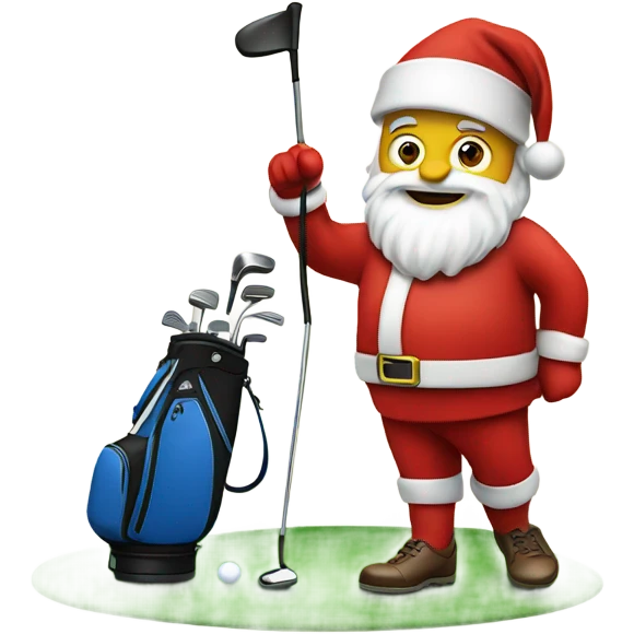 Santa golfing emoji
