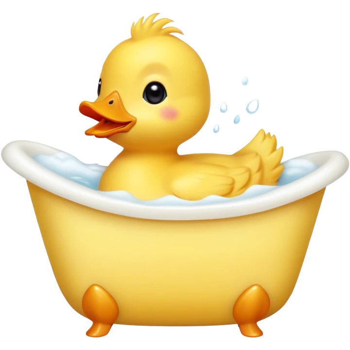 a cute little ducky in a bathtub emoji