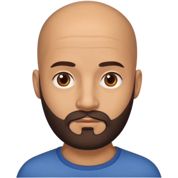 Dark brown beard bald man emoji