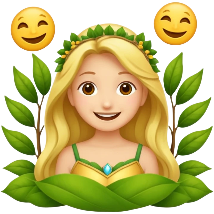 Una pradera con muchas setas y hadas emoji