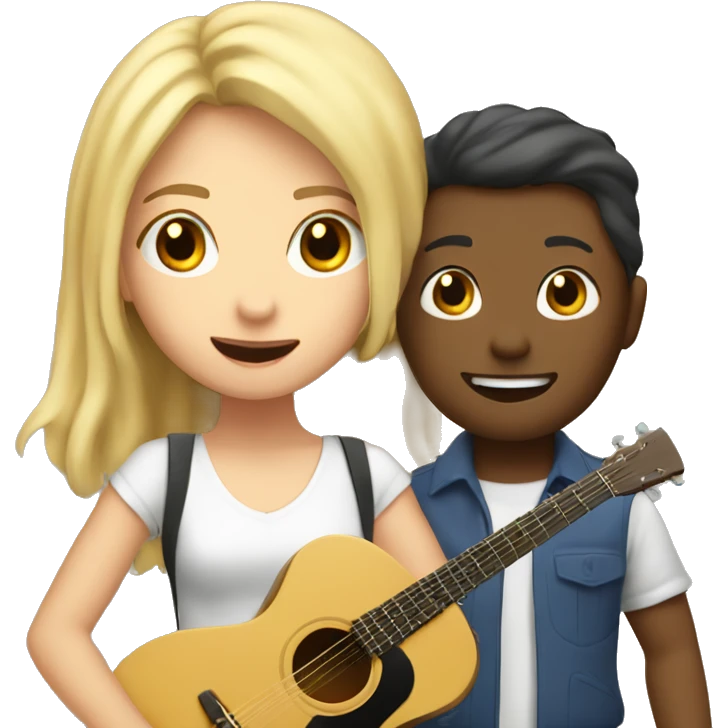 a blonde girl maned miya is singing with her music teacher  emoji
