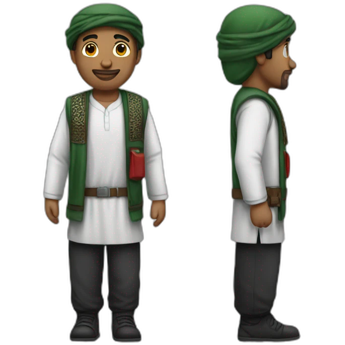 A man wearing Palestine clothing  emoji