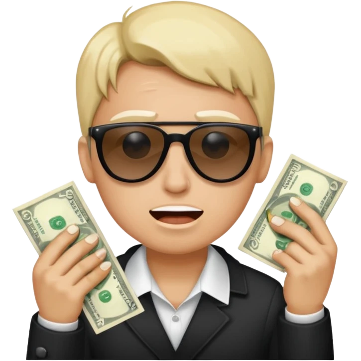 Crying + Sunglasses + Dollar Money emoji