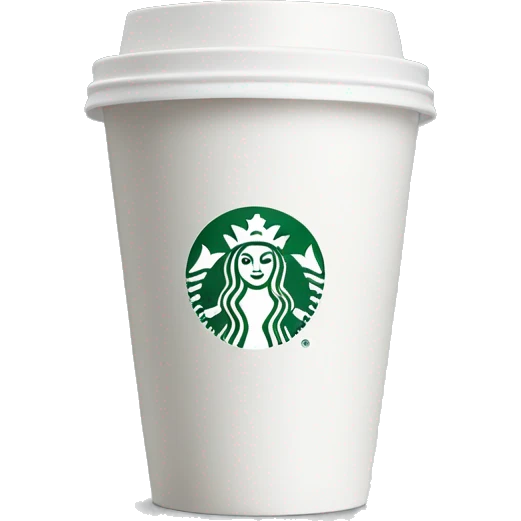 All-white Starbucks cup emoji