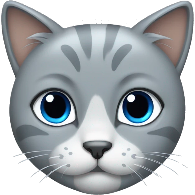 Grey cat with blue bow emoji