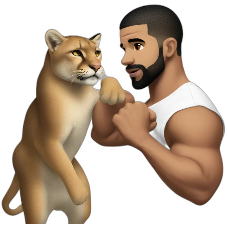 drake flexing with big cat emoji