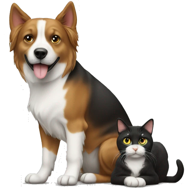 Hund mit Katze emoji