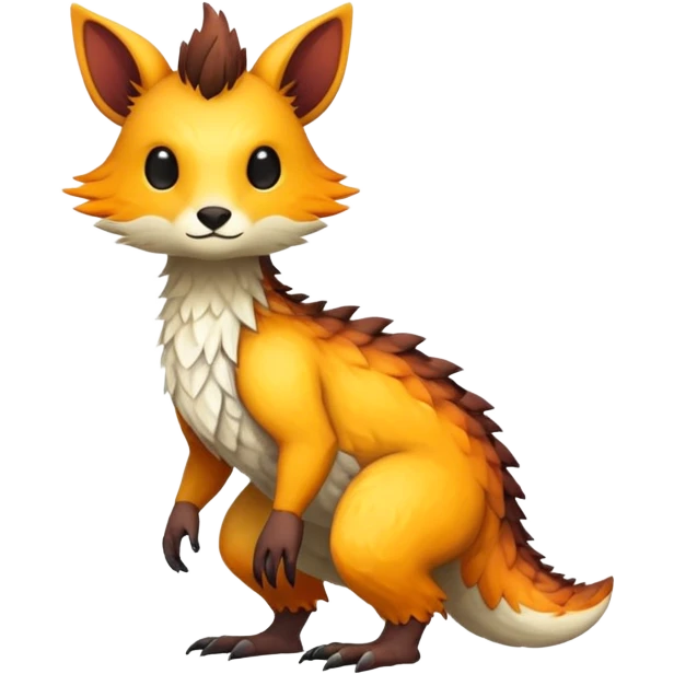 warm-colored Vernid-Trico-Fionbri-creature (full body) emoji