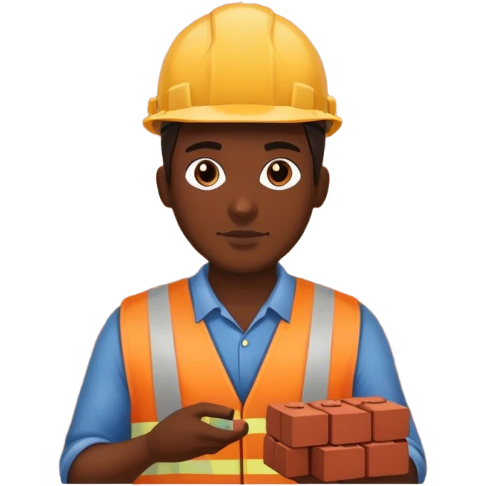 mason worker brick emoji