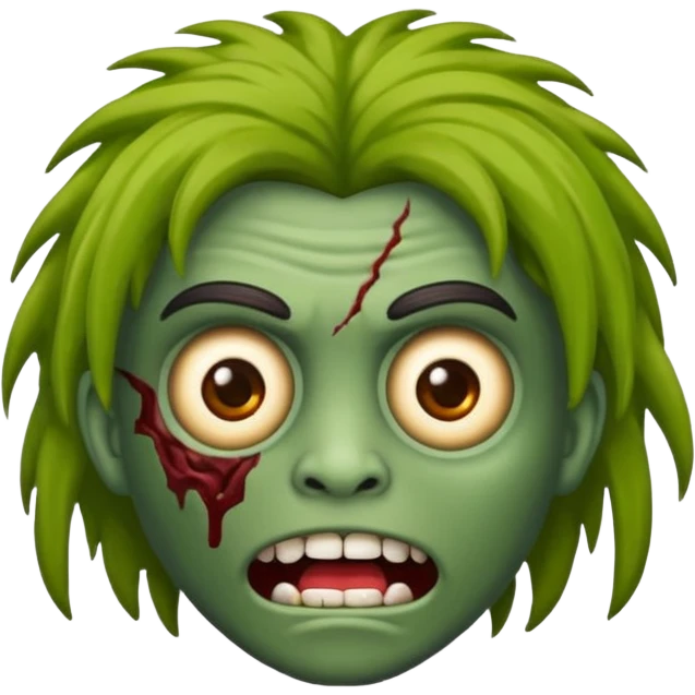 emoji de iphone de zumbi com o cabelo do james cook da serie skins emoji