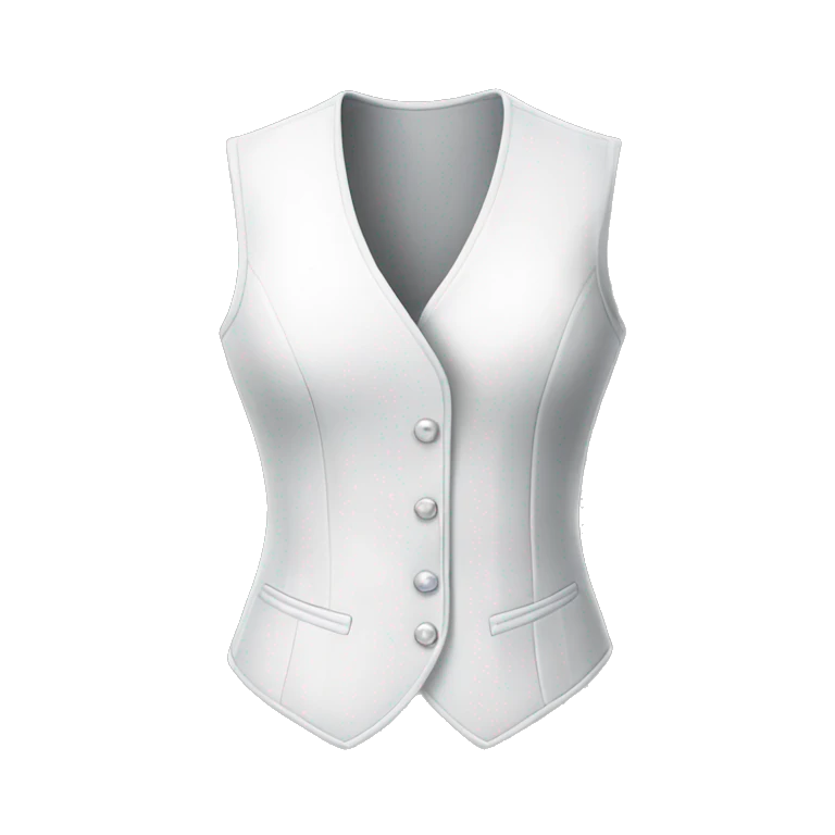 Realistic isolated side view of a white fashion vest blouse. emoji