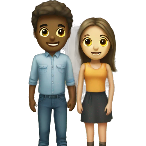 lovers boy and girl with house  emoji