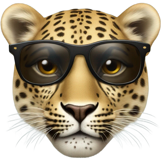 leopardo con gafas emoji