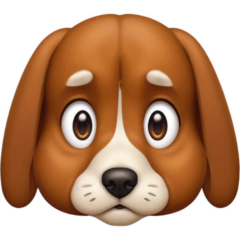 face of cute sad dog with big bright eyes emoji