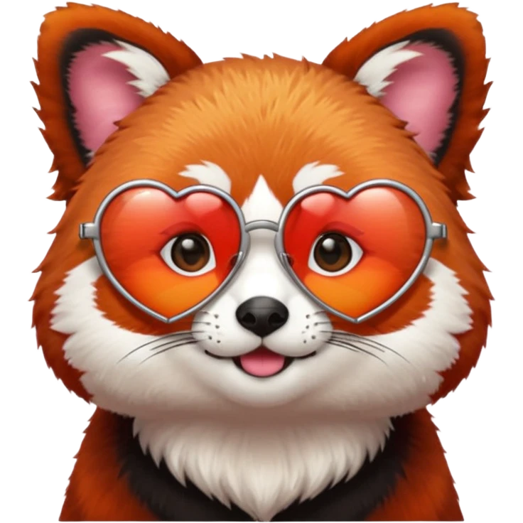red Panda with heart glasses emoji