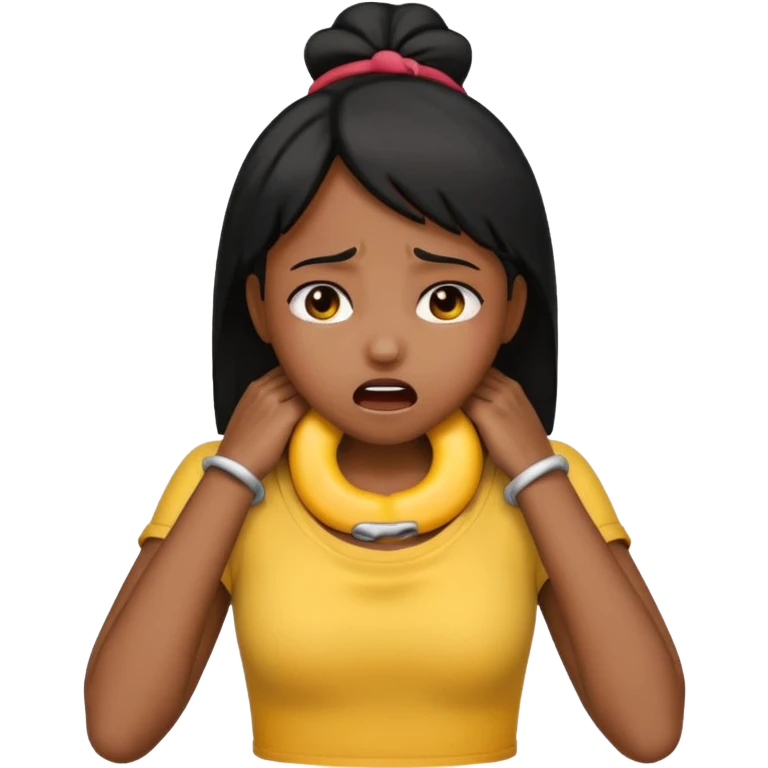 emoji chocking it’s self out with hands around neck black girl emoji